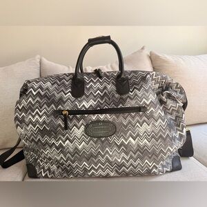 Missoni for Bric's black zig zag weekender bag